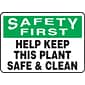 Accuform Safety Sign, Safety First, 7" X 10", Adhesive Vinyl (MHSK939VS)
