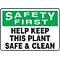 Accuform Safety Sign, Safety First, 7 X 10, Adhesive Vinyl (MHSK939VS)