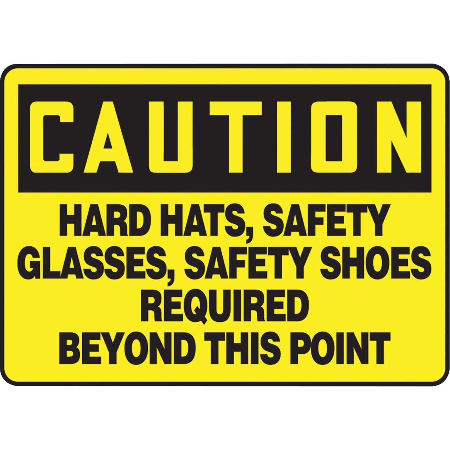 Accuform Safety Sign, Caution, 7 X 10, Adhesive Vinyl (MPPE441VS)