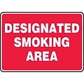 Accuform Signs® Safety Sign, Designated Smoking Area, 10 X 14, Adhesive Vinyl, Ea