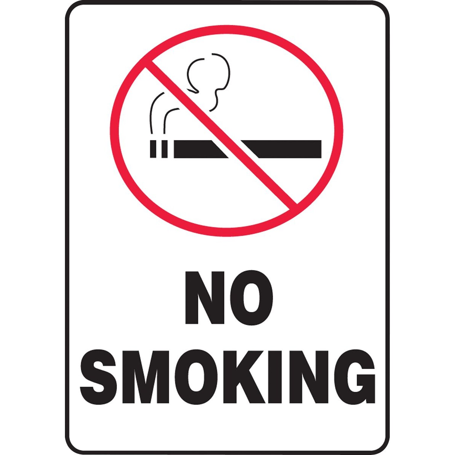 Accuform Safety Sign, No Smoking, 10 X 7, Adhesive Vinyl (MSMK407VS)