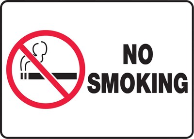 Accuform Safety Sign, No Smoking, 7 X 10, Adhesive Vinyl (MSMK427VS)
