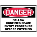 Accuform Signs® Safety Sign, Danger, 10 X 14, Plastic, Ea