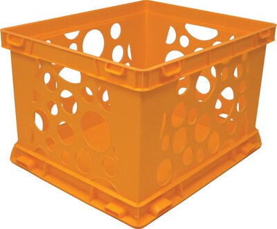 Storex Large Storage and Transport File Crate, Neon Orange (61577U01C)