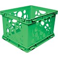 Storex Large Storage and Transport File Crate, Green (61556U01C)