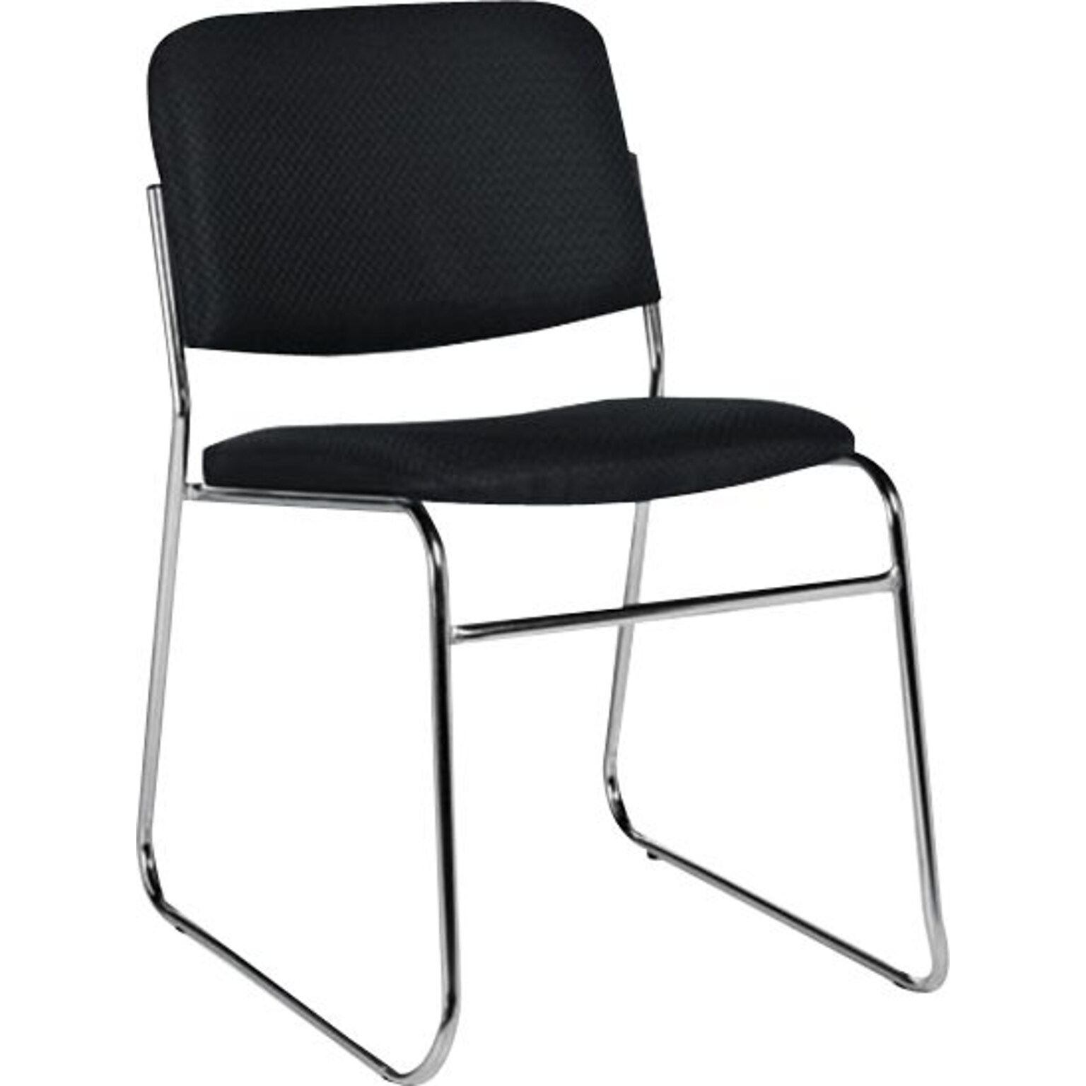 Offices To Go Armless Fabric Stack Chair, Black, 2/CT (OTG11697-QL10)