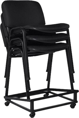 Offices To Go Armless Fabric Stack Chair, Black, 2/CT (OTG11704-QL10)