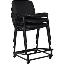 Offices To Go Armless Fabric Stack Chair, Black, 2/CT (OTG11704-QL10)