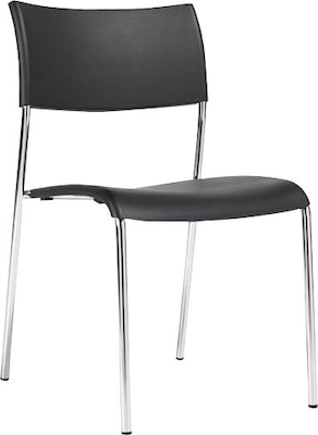 Offices To Go Armless Stack Chair, Plastic, Black, Seat: 16.5Wx16D, Back: 17.5Wx14.5H, 4/CT