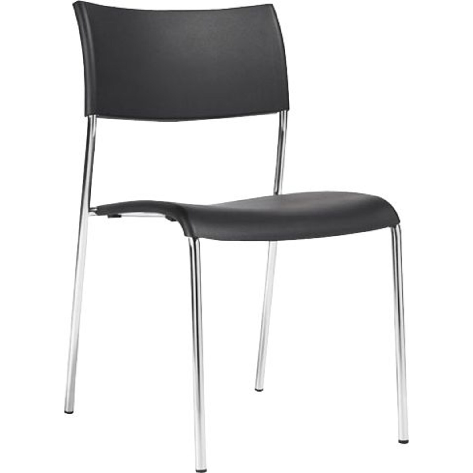 Offices To Go Armless Stack Chair, Plastic, Black, Seat: 16.5Wx16D, Back: 17.5Wx14.5H, 4/CT