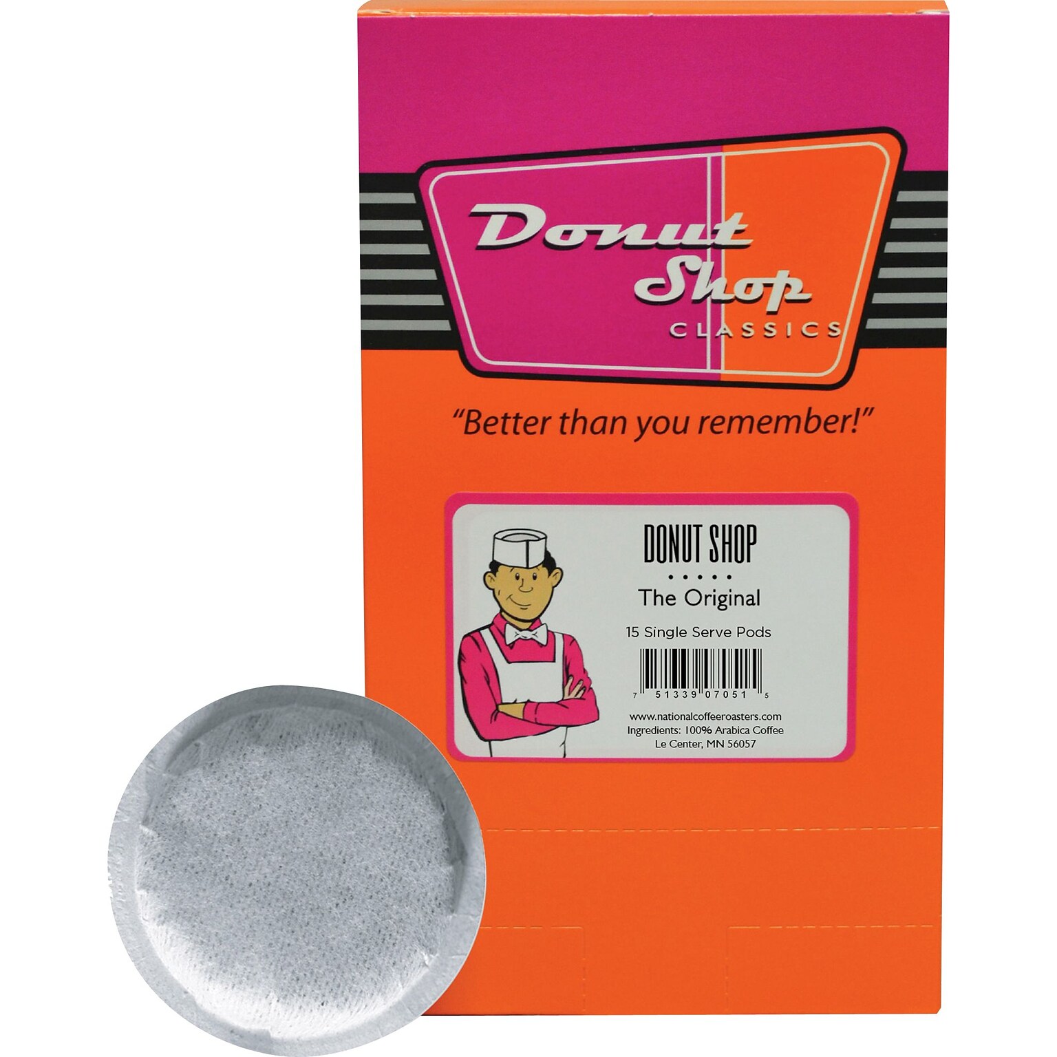 National Coffee Roasters Donut Shop Coffee Soft Pods, Medium Roast, 15/Box (NCR599961590)