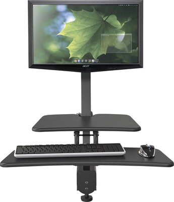 Balt Up-Rite Desk Mounted Sit/Stand Workstation, Single Monitor, Cherry/Black, 42H x 27.63W x 30D