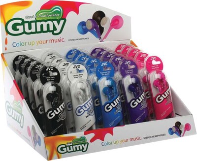 JVC Gumy Earbuds Countertop Display, Multicolor (JVCHAF160CT)