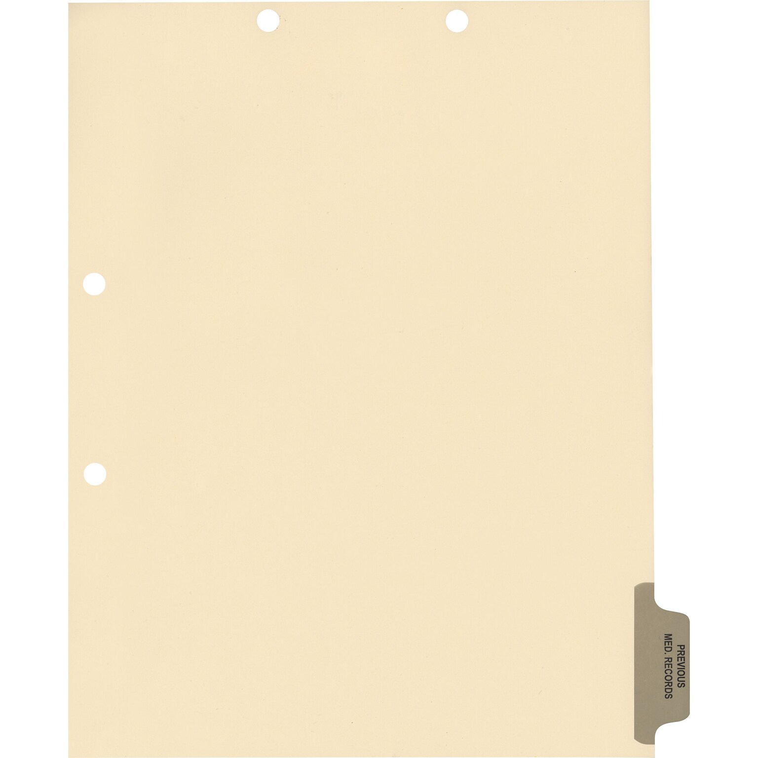 Medical Arts Press® Position 6 Colored Side-Tab Chart Dividers, Previous Medical Records, Gray