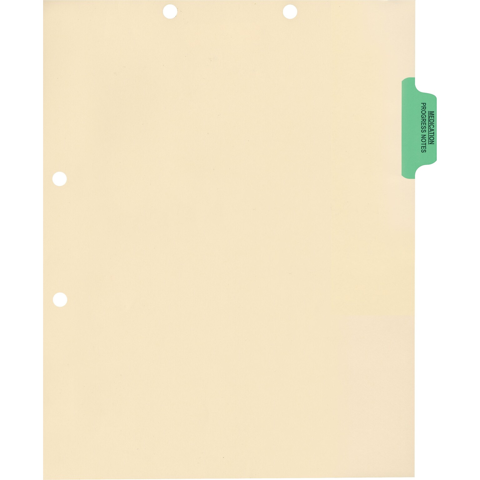 Medical Arts Press® Position 2 Colored Side-Tab Chart Dividers, Medication/Progress, Lt. Green