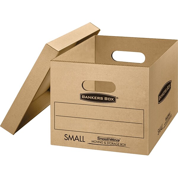Bankers Box® SmoothMove™ Tape Free Classic Moving Boxes with Lift-Off Lid, Small (15x 12x 10), 5/Bd (7714212)