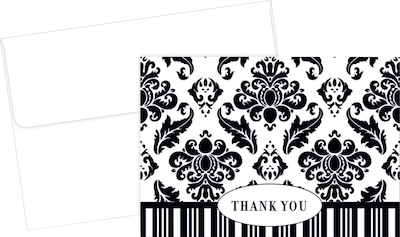 Great Papers® Black Damask Thank You Cards, 50/Pack