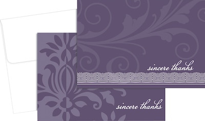 Great Papers! Amethyst Flourish Thank You Cards, 24/Pack