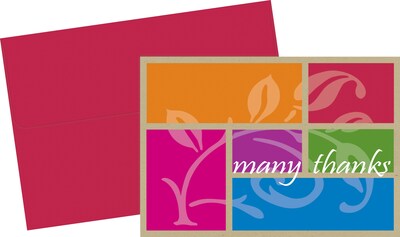 Great Papers! Matte Personal Thank You Notecards, Color Block, 24/Pack (2013275)