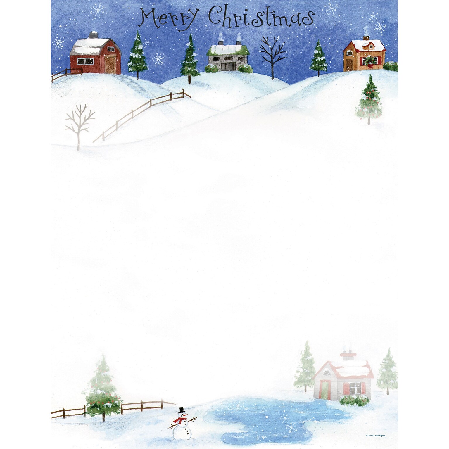 Great Papers® Folk Art Village Letterhead, 80/Pack