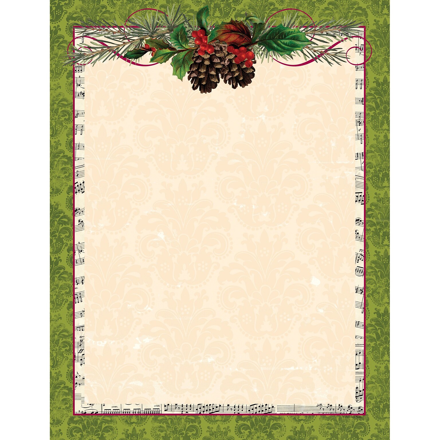 Great Papers® Pinecone Garland Letterhead, 80/Pack