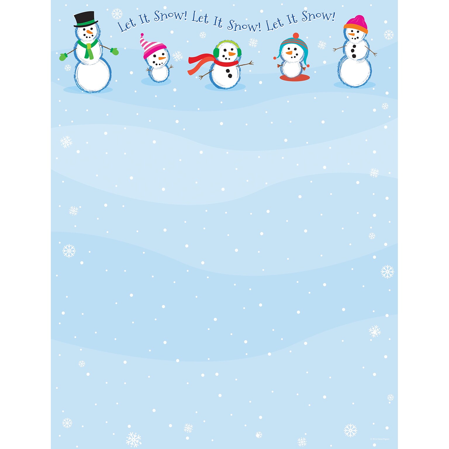 Great Papers® Let It Snowmen Letterhead, 80/Pack