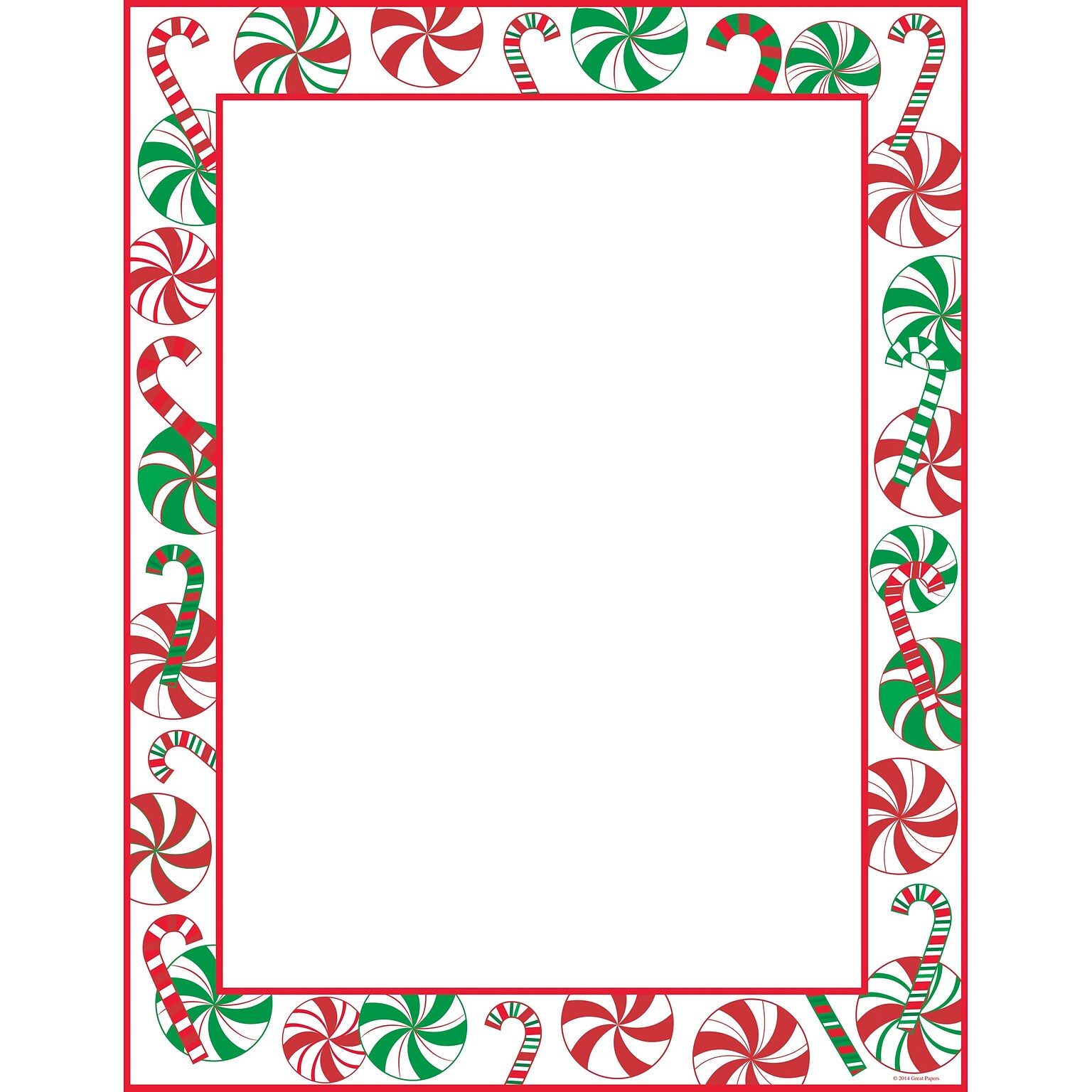 Great Papers® Peppermint Party Letterhead, 80/Pack