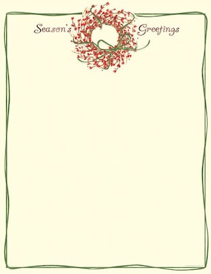 Great Papers® Seasons Greetings Wreath Letterhead; 80/Pack