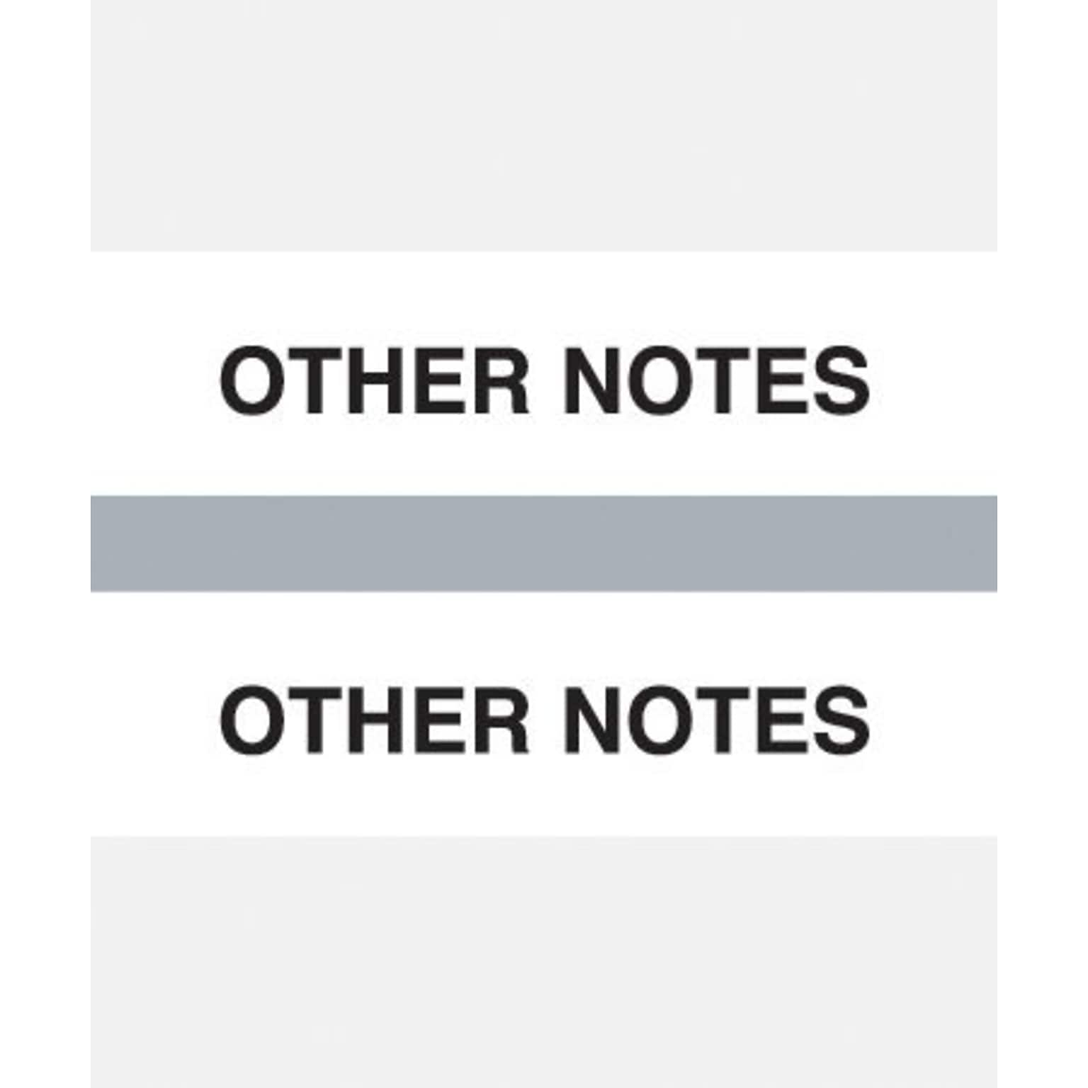 Medical Arts Press® Standard Preprinted Chart Divider Tabs, Other Notes, Gray