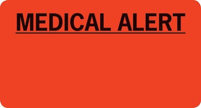 Medical Arts Press® Chart Alert Medical Labels, Medical Alert, Red, 1-3/4x3-1/4, 500 Labels