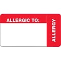 Medical Arts Press® Wrap-Around Medical Labels, Allergic To:, Red and White, 1-3/4x3-1/4, 500 Labels