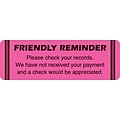 Medical Arts Press® Reminder & Thank You Collection Labels, Friendly Reminder, Fluorescent Pink, 1x3, 500 Labels