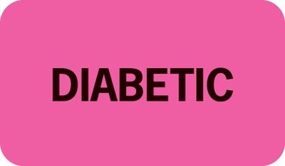 Medical Arts Press® Chart Alert Medical Labels, Diabetic, Fluorescent Pink, 7/8x1-1/2, 500 Labels