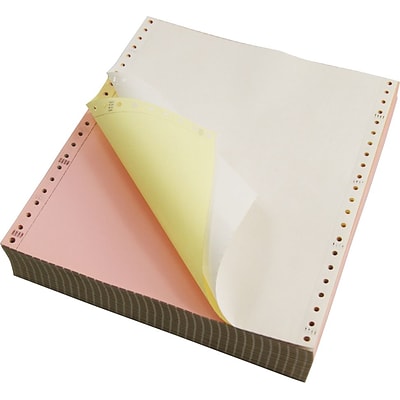 Quill Brand® 9.5 x 11 3-Part Carbonless Computer Paper, White/Pink/Canary, 1100/Carton (ST287219/287219)