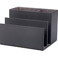 Quill Brand® All In One Desk Organizer, Faux Leather, Black