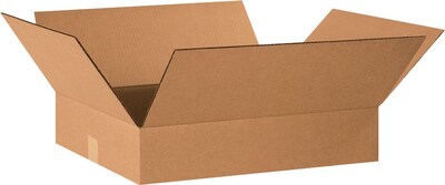 20Lx16Wx4H(D) Single-Wall Flat Corrugated Boxes; Brown, 25 Boxes/Bundle