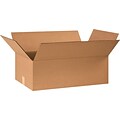 24Lx14Wx8H(D) Single-Wall Flat Corrugated Boxes; Brown, 20 Boxes/Bundle