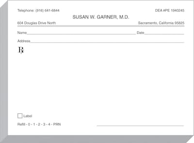 Medical Arts Press® Rx Blanks; Single Copy, Horizontal, 5-1/2x4