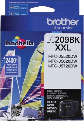 Brother LC209 Black/LC205 Cyan, Magenta, Yellow Extra High Yield Ink, 4/Pack