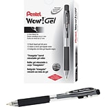Pentel WOW! Retractable Gel Pens, Medium Point, 0.7 mm, Black Ink/Black Barrel, 24/Pk