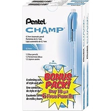 Pentel Champ Mechanical Pencil, 0.7mm, #2 Medium Lead, 2 Dozen (AL17CSW-US)