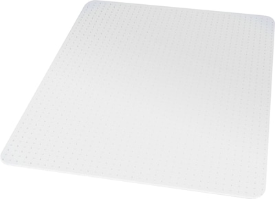 Quill Brand® Chairmat, For Flat-Pile Carpets, No Lip, Rectangular, 46 x 60