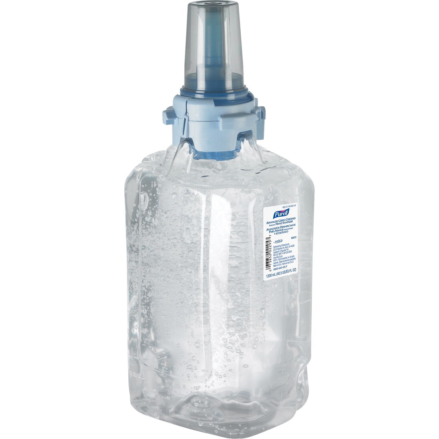 PURELL Advanced 70% Alcohol Gel Hand Sanitizer Refill for ADX 12 Dispenser, 1200 mL., 3/Carton (8803-03)