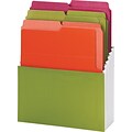 Smead Organized Up Vertical Stadium File with Heavyweight Vertical Folders, 3 Pockets, Letter, Peridot/Brights, Each (70222)