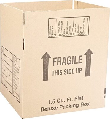 16" x 12" x 12" Deluxe Moving Boxes, Brown, 250/Pallet (161212DPBPL)
