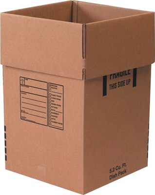 18 x 18 x 28 Dish Pack, 350#, Brown, 60/Pallet (181828DISHPL)