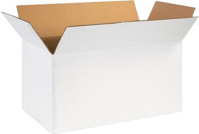 24 x 12 x 12 Shipping Boxes, 32 ECT, White, 250/Pallet (241212WPL)