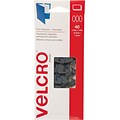 Velcro Thin Ovals 1-1/4 x 1/2 Sticky Back Loop and Hook Fastener, Black, 40/Pack (91385)