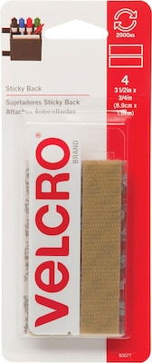 Velcro Tape 3/4 x 18 Hook & Loop Fastener with Adhesive, Beige (VEC90077)