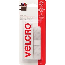 Velcro Tape 3/4 x 18 Hook & Loop Fastener with Adhesive, White, 6/Bundle (VEC90079)